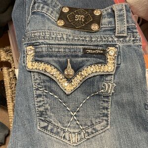 Miss Me Light Blue Jeans with Silver Accents